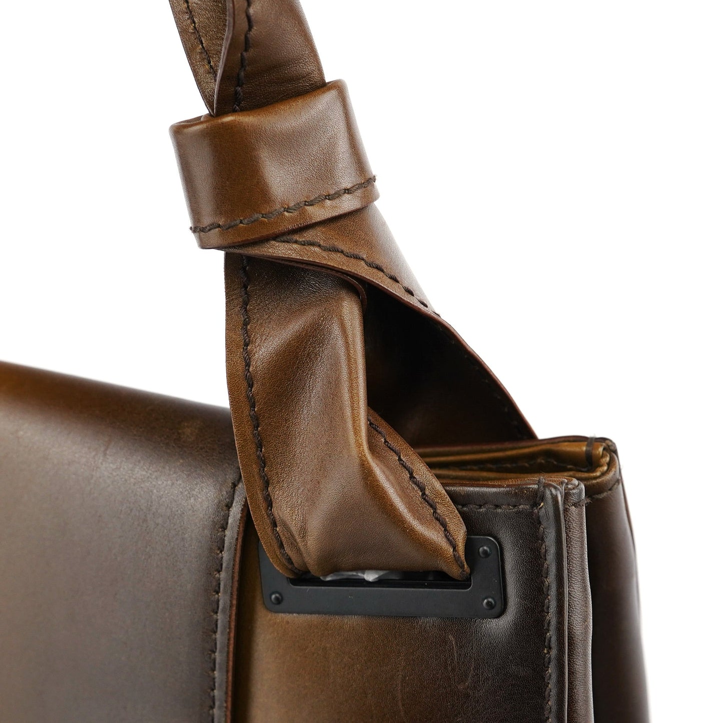 2002 Calfskin Wood Flap Shoulder Bag