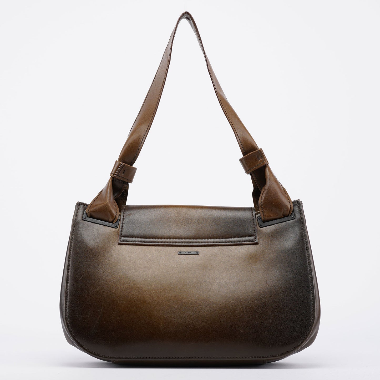 2002 Calfskin Wood Flap Shoulder Bag
