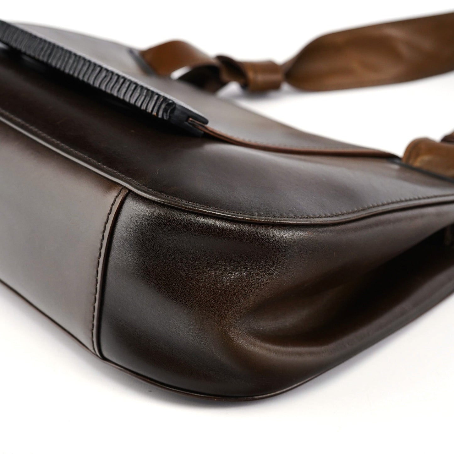 2002 Calfskin Wood Flap Shoulder Bag