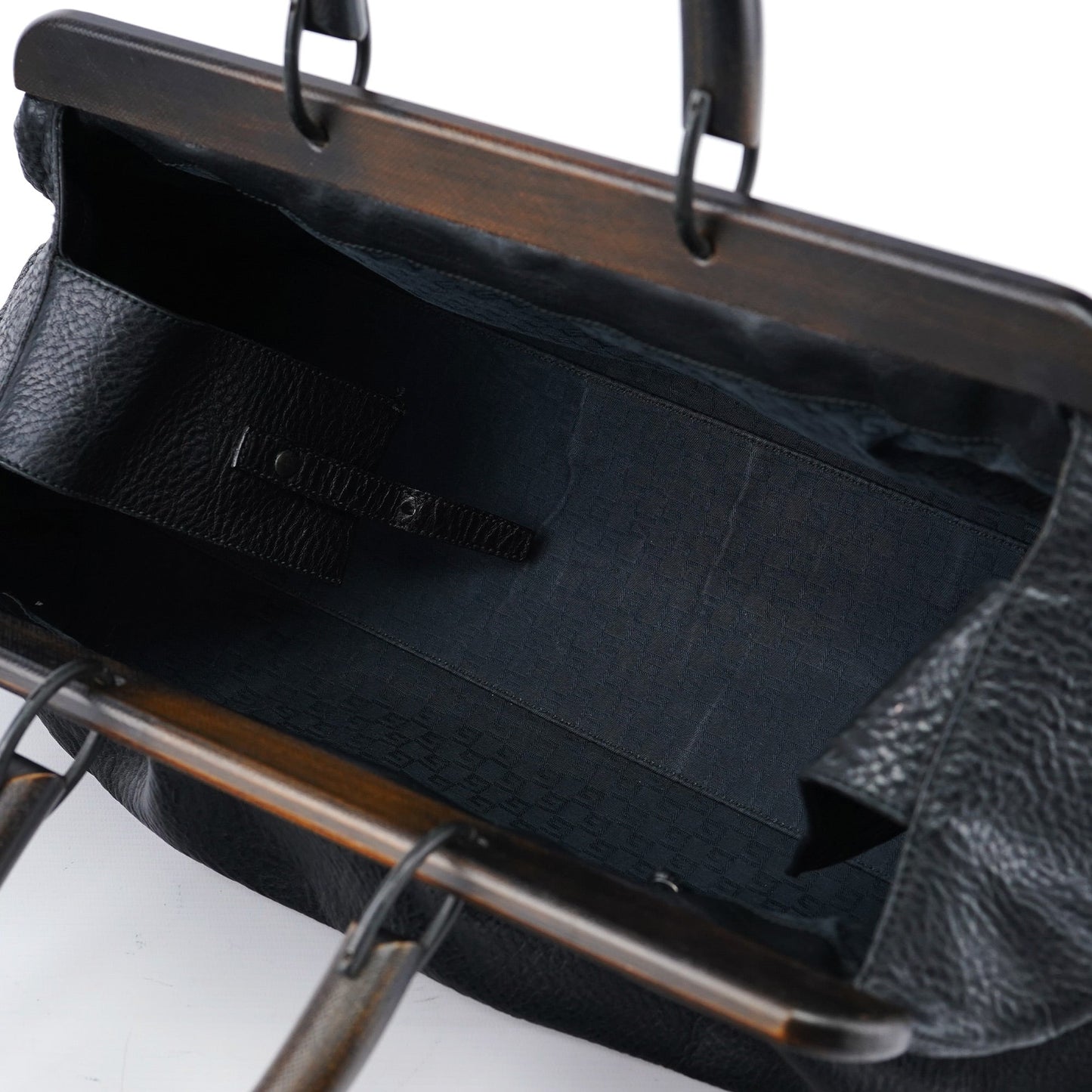 2002 Runway Black Bison Leather Doctor Bag