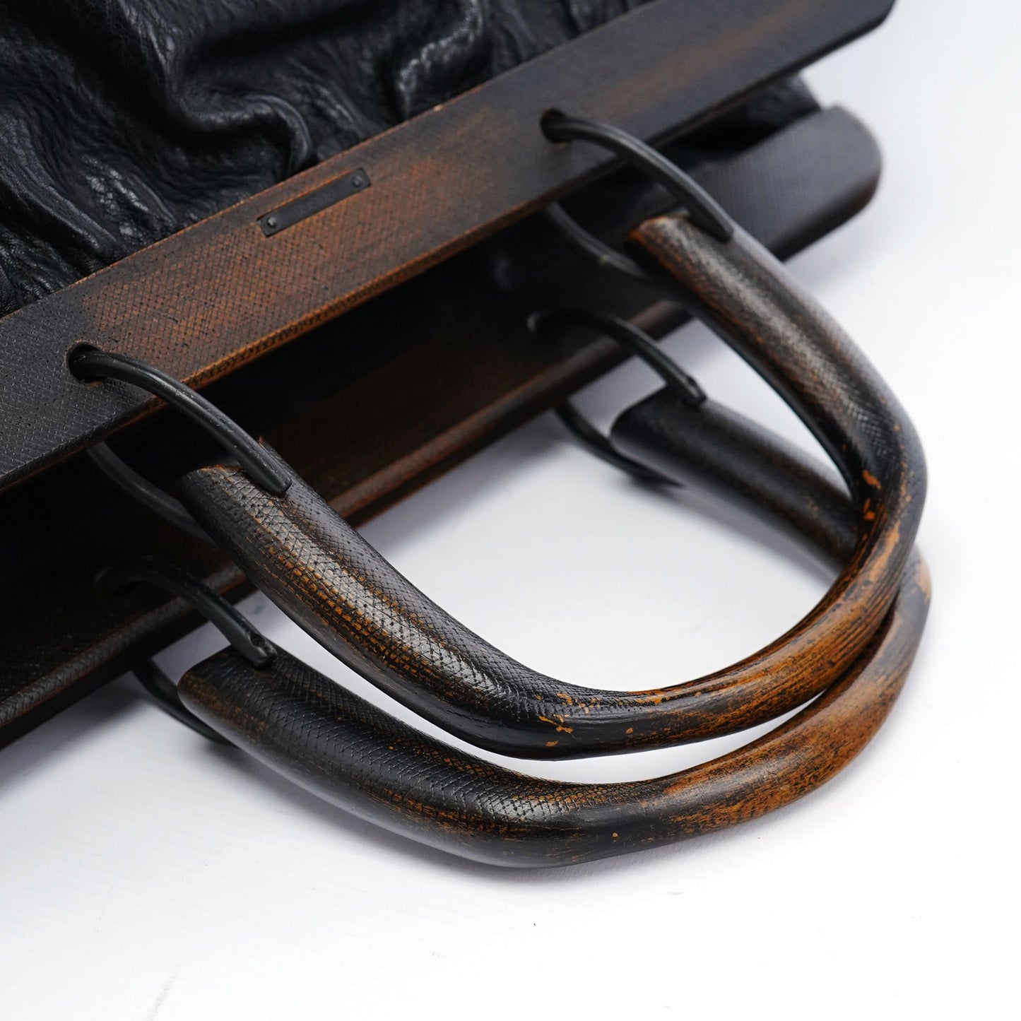 2002 Runway Black Bison Leather Doctor Bag