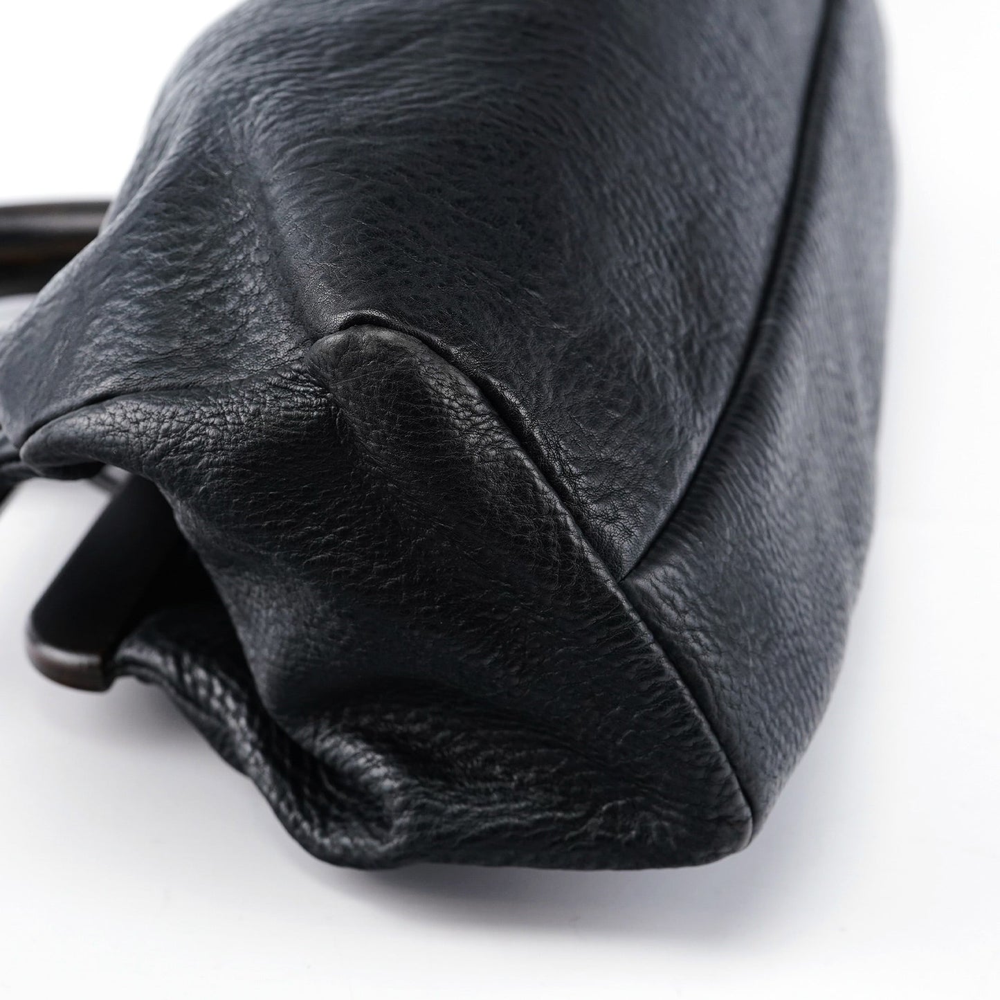 2002 Runway Black Bison Leather Doctor Bag