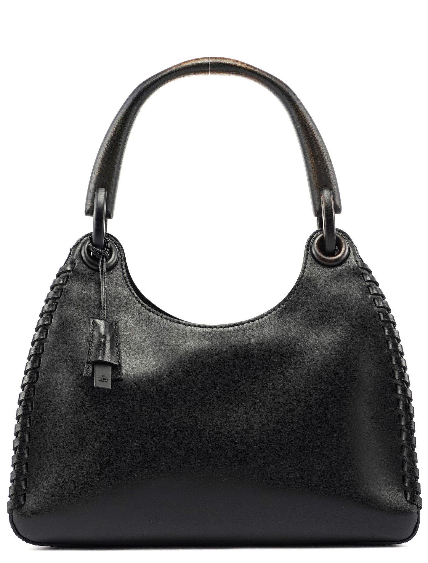 2002 Vitello Wood Handle Shoulder Bag