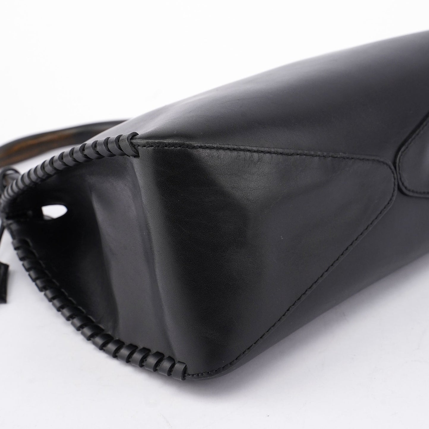 2002 Vitello Wood Handle Shoulder Bag