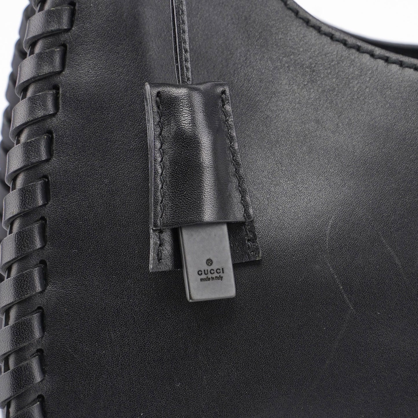 2002 Vitello Wood Handle Shoulder Bag