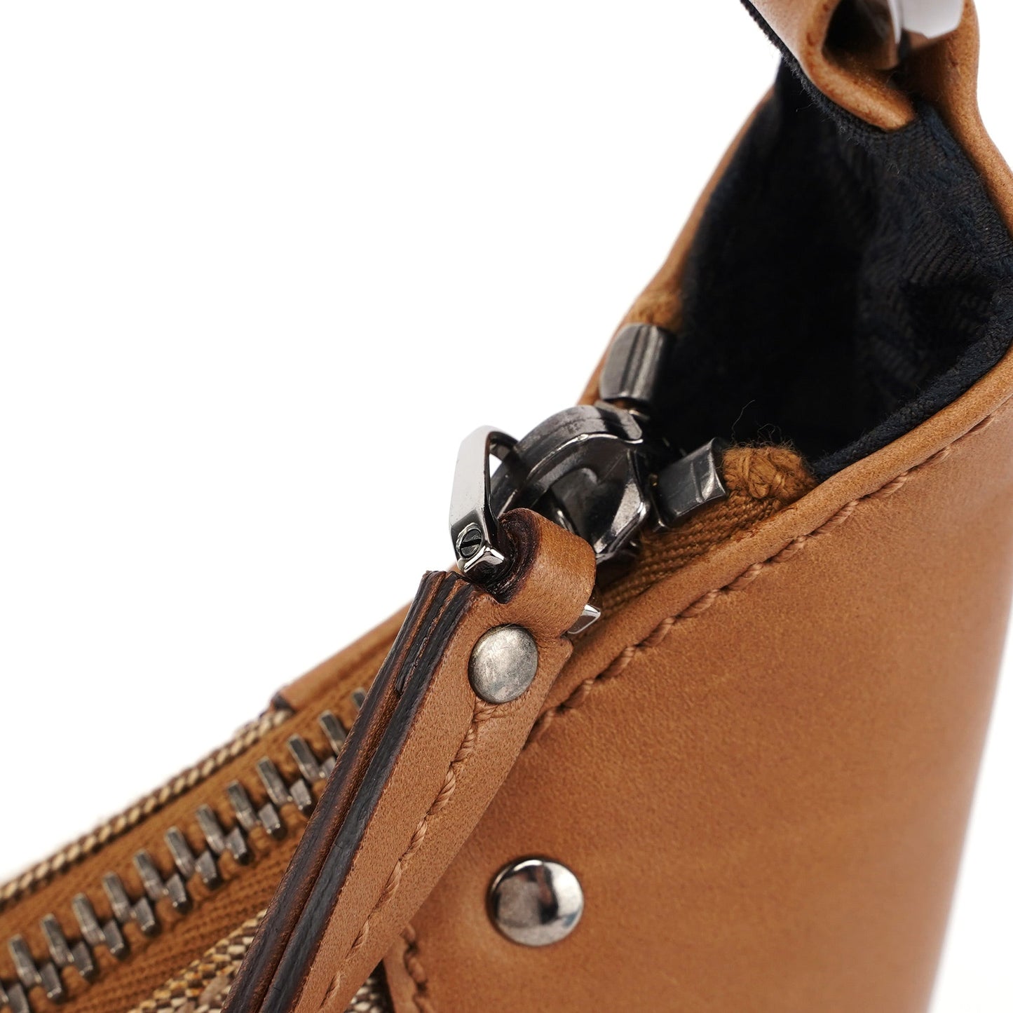 2003 Beige Canvas Round Hobo Shoulder Bag