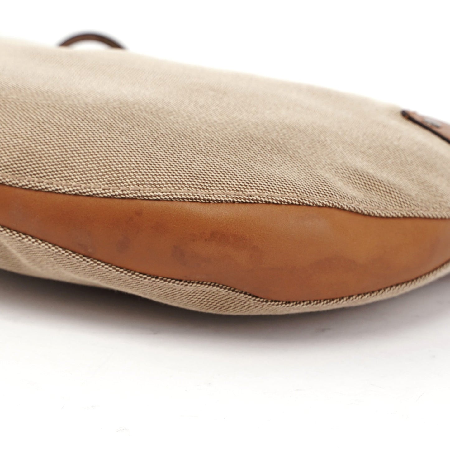 2003 Beige Canvas Round Hobo Shoulder Bag