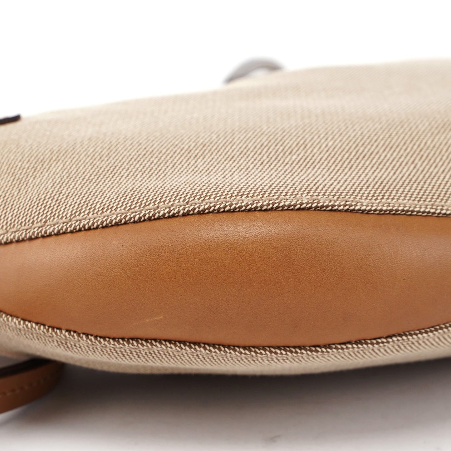 2003 Beige Canvas Round Hobo Shoulder Bag