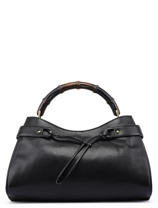 2003 Black Calfskin Bamboo Shoulder Bag