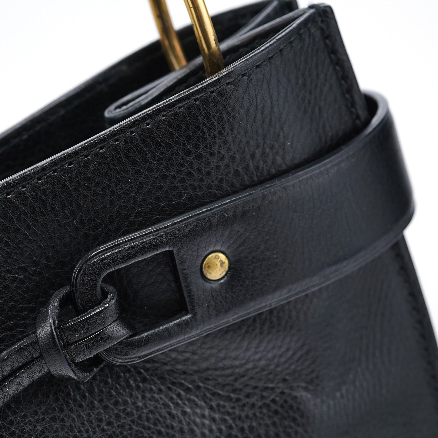 2003 Black Calfskin Bamboo Shoulder Bag