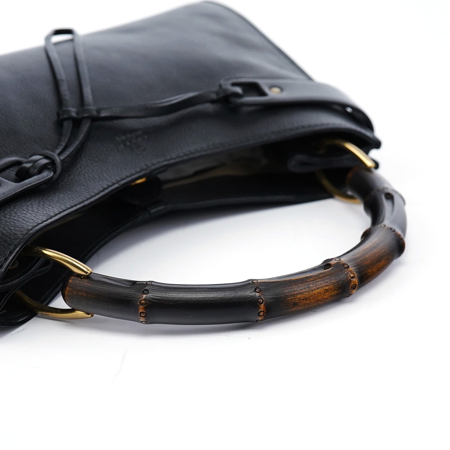 2003 Black Calfskin Bamboo Shoulder Bag