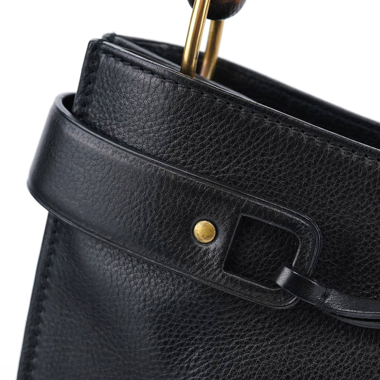 2003 Black Calfskin Bamboo Shoulder Bag