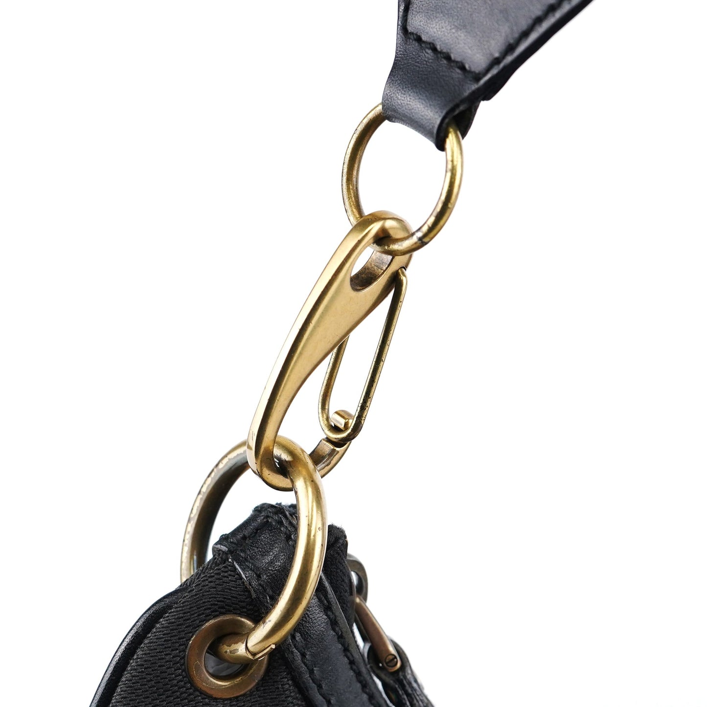 2003 Black Canvas Hobo Shoulder Bag