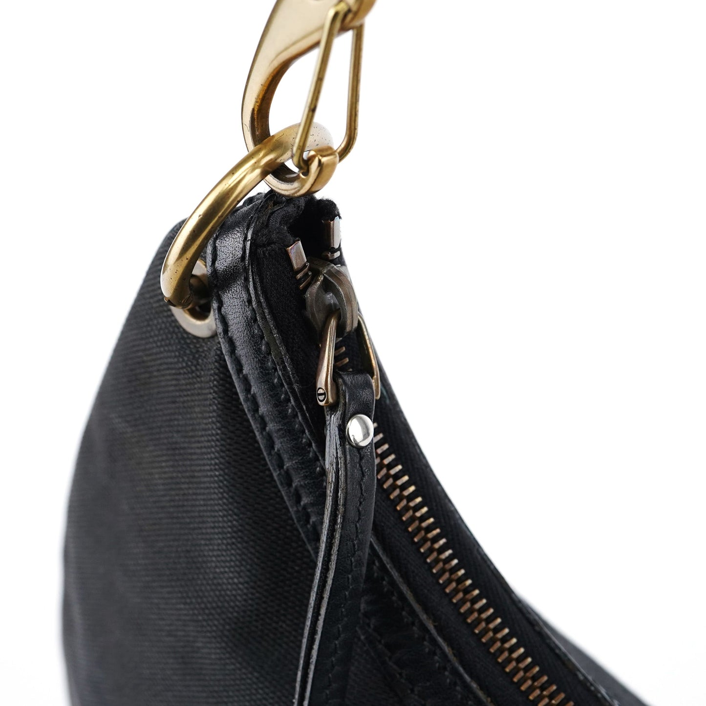 2003 Black Canvas Hobo Shoulder Bag