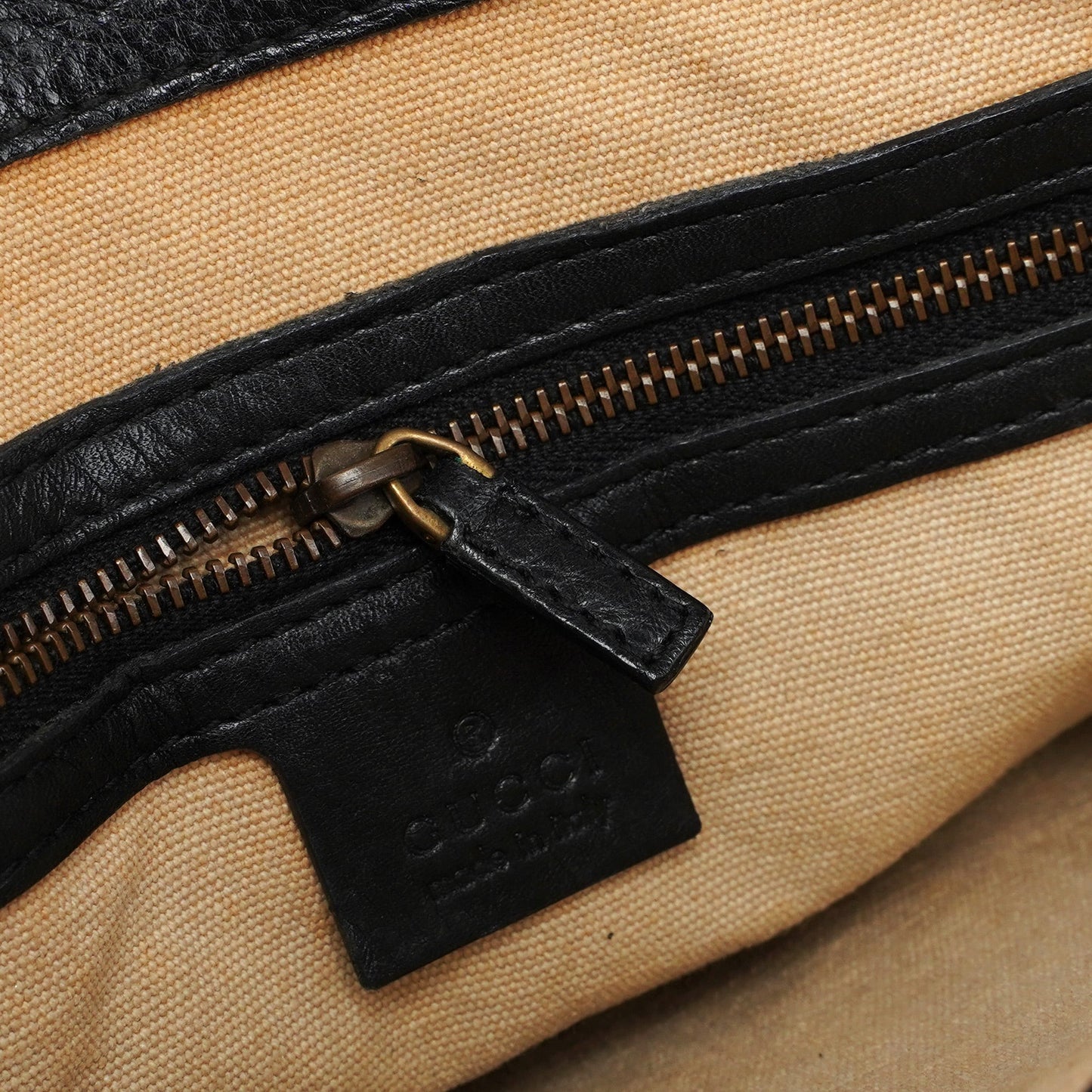 2003 Black Leather Bamboo Top Handle Bag