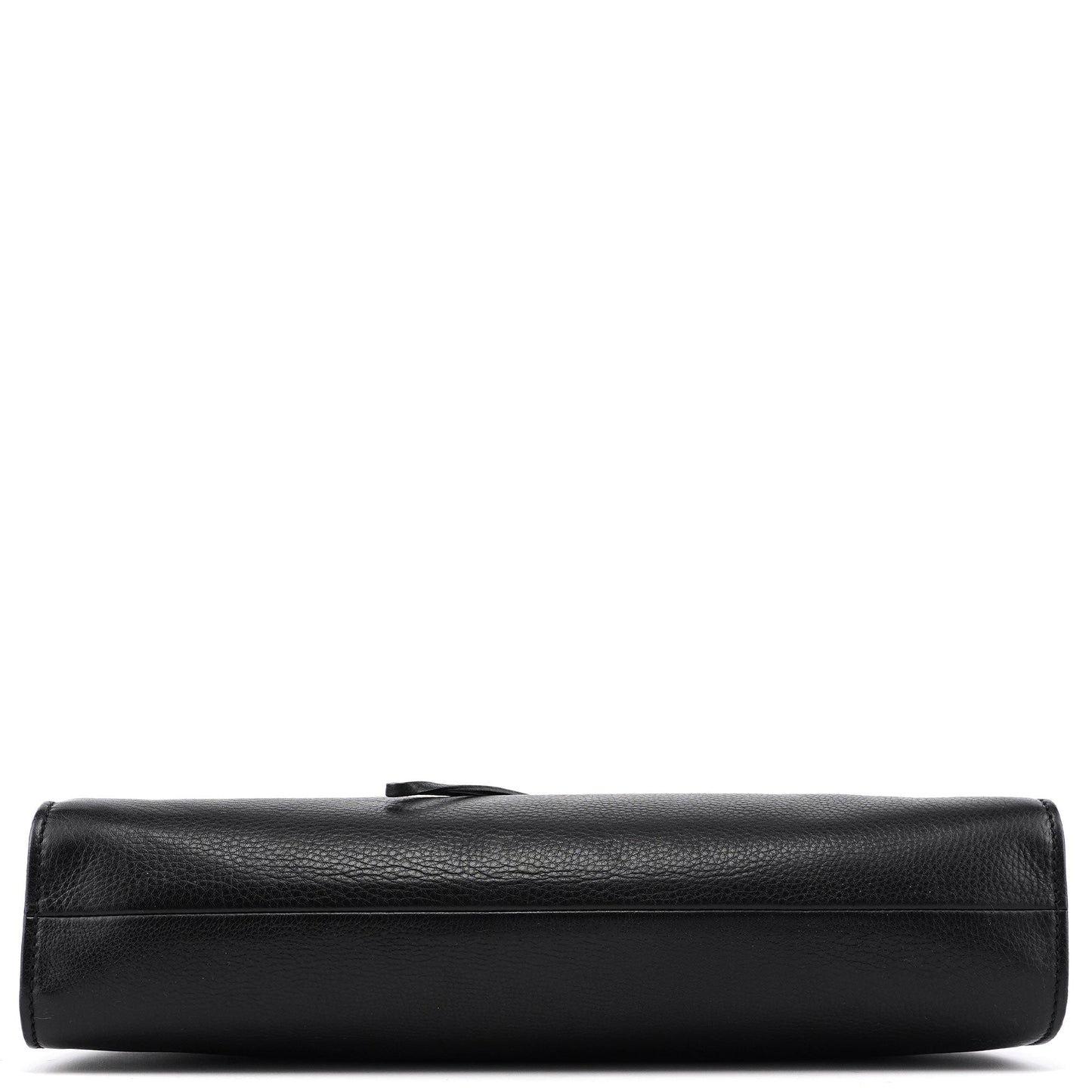 2003 Black Leather Bamboo Top Handle Bag