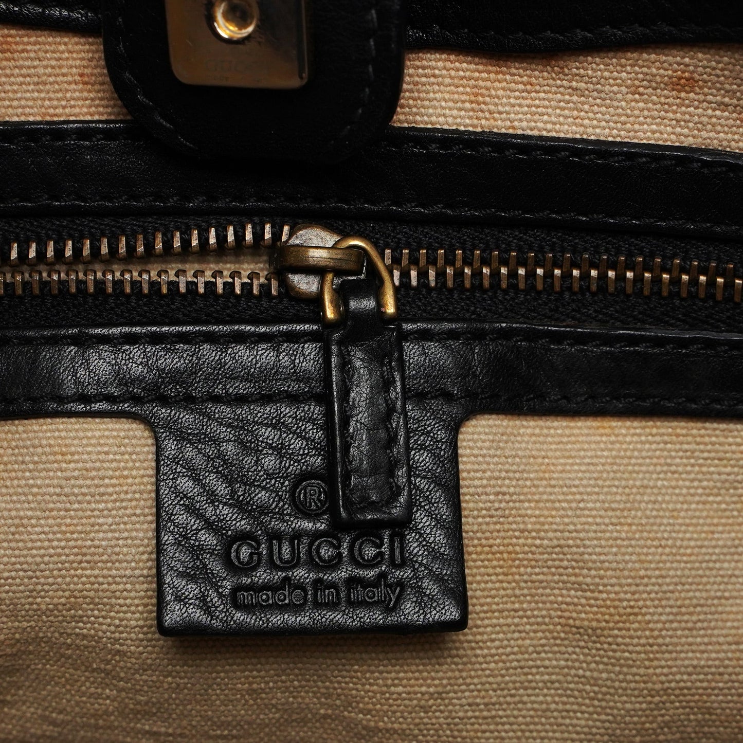 2003 Black Leather Bamboo Top Handle Bag