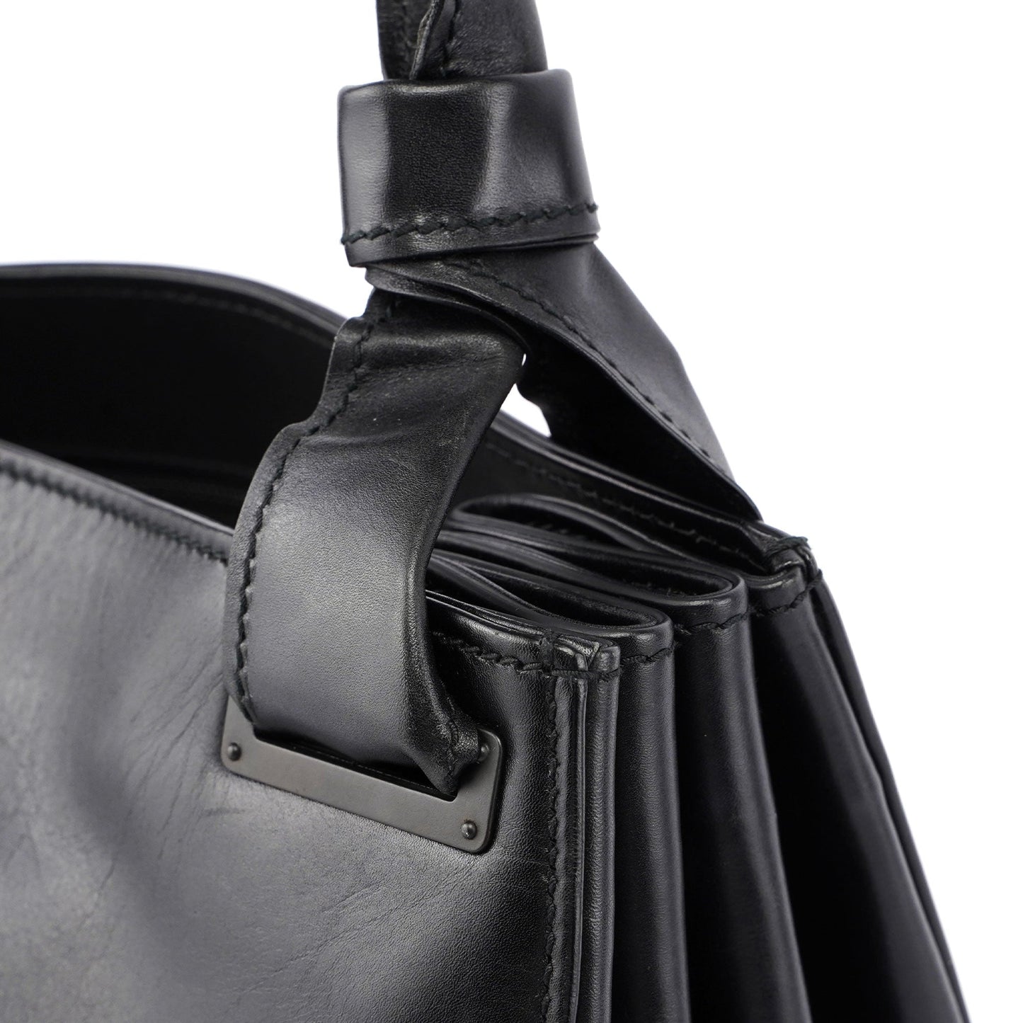 2003 Black Leather Large Shoulder Bag