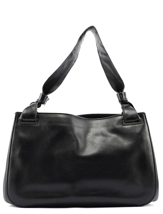 2003 Black Leather Large Shoulder Bag