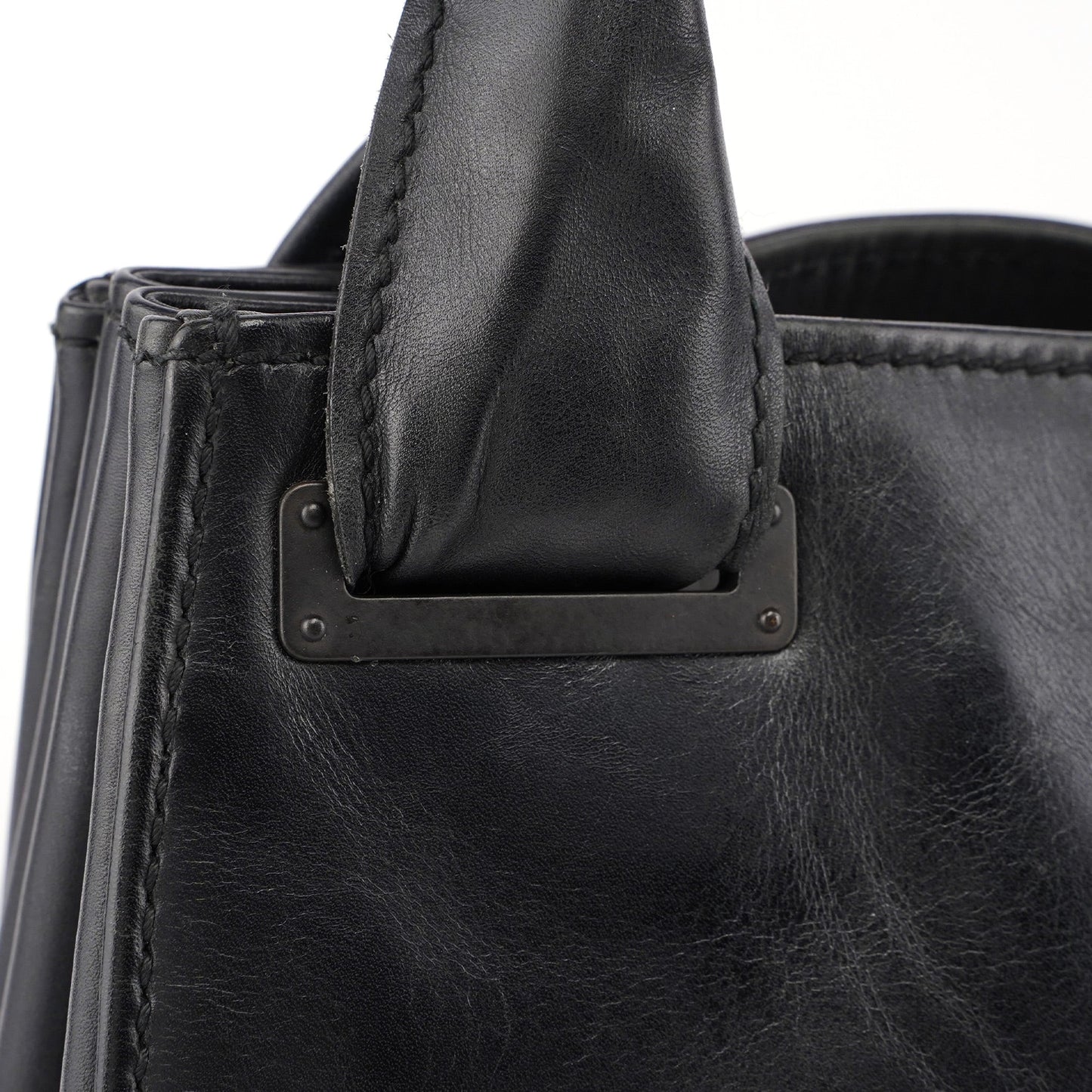 2003 Black Leather Large Shoulder Bag