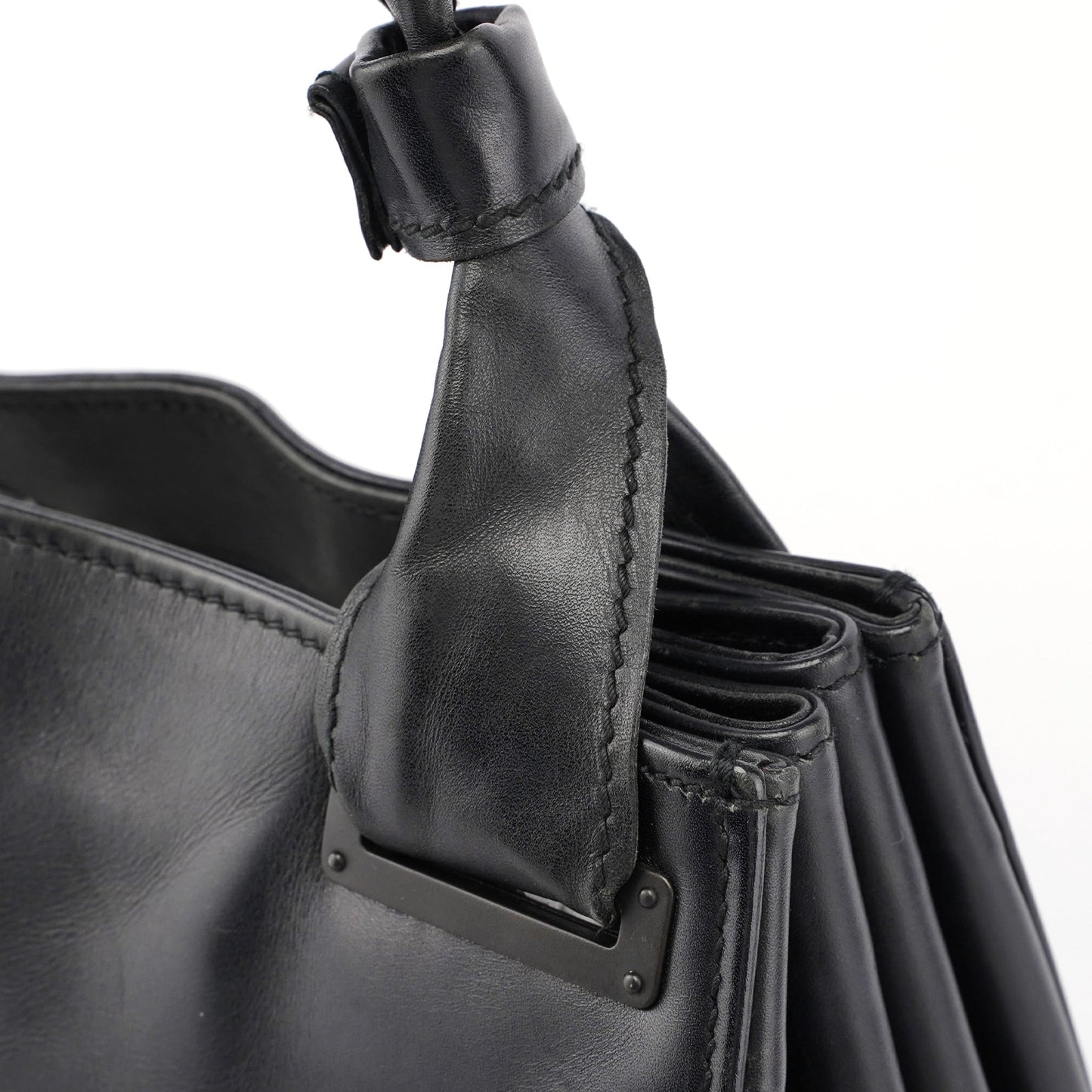 2003 Black Leather Large Shoulder Bag