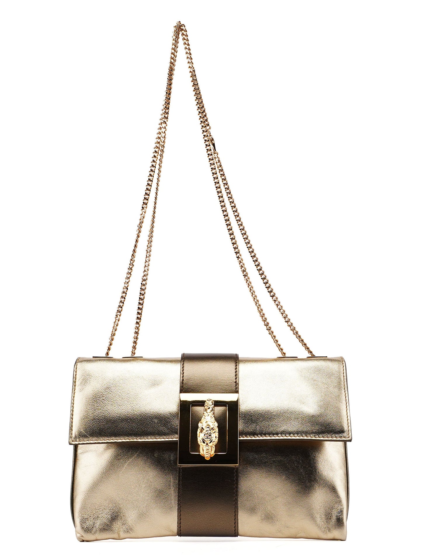 2004 Golden Calfskin Tiger Shoulder Bag