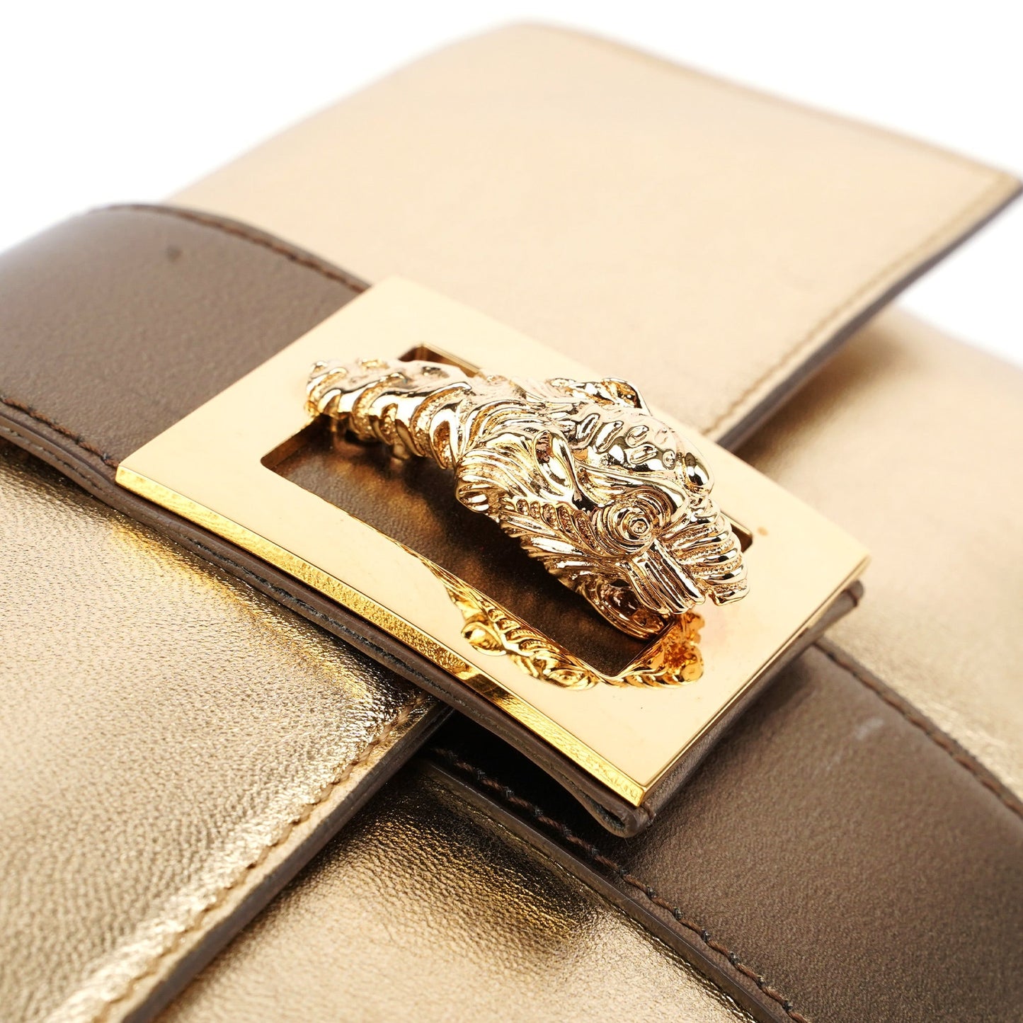 2004 Golden Calfskin Tiger Shoulder Bag