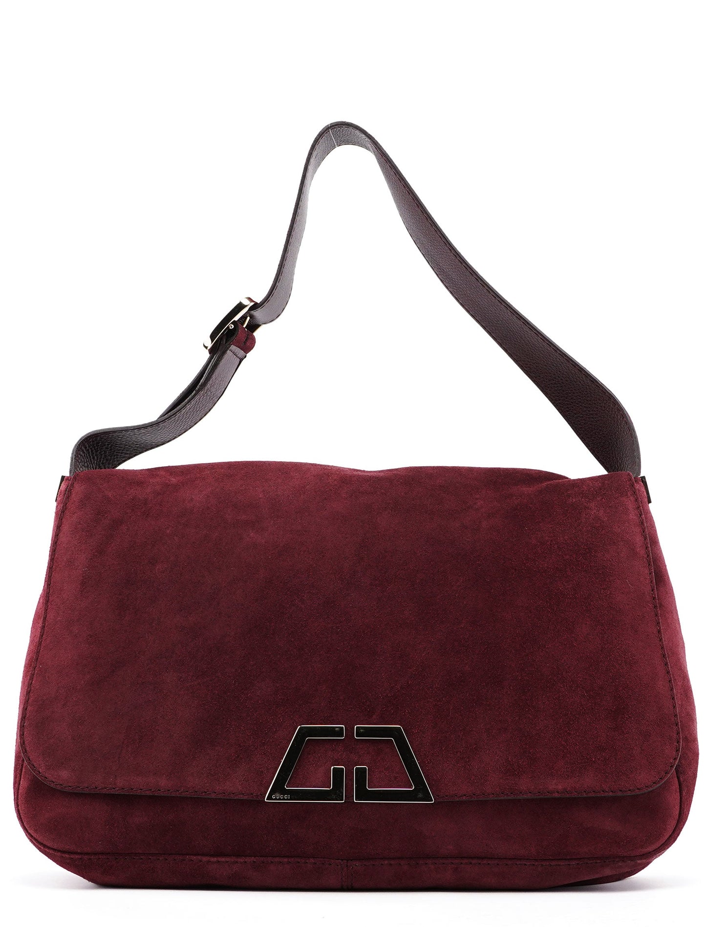 248045 Burgundy Suede GG Shoulder Bag