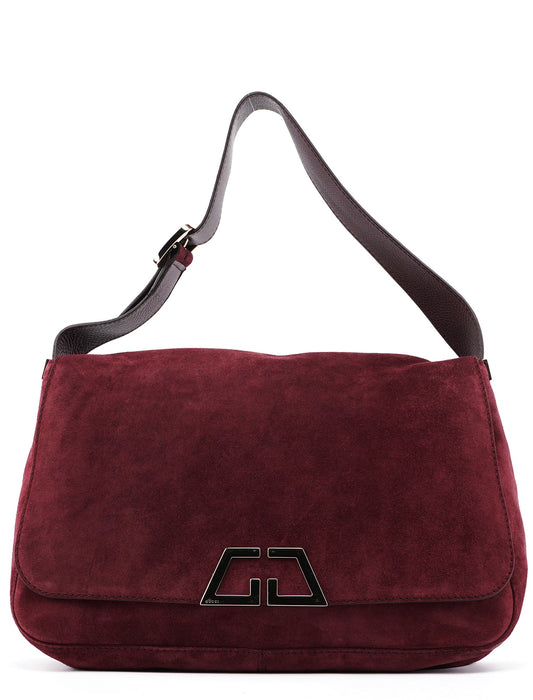 248045 Burgundy Suede GG Shoulder Bag