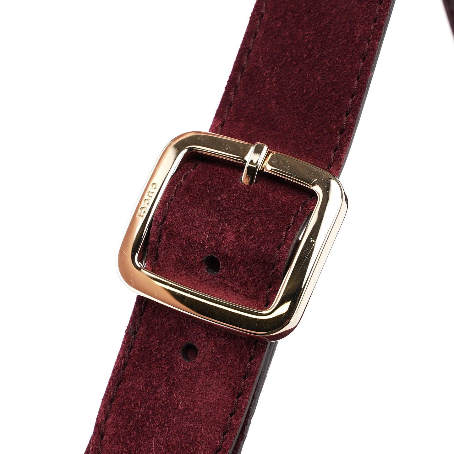 248045 Burgundy Suede GG Shoulder Bag
