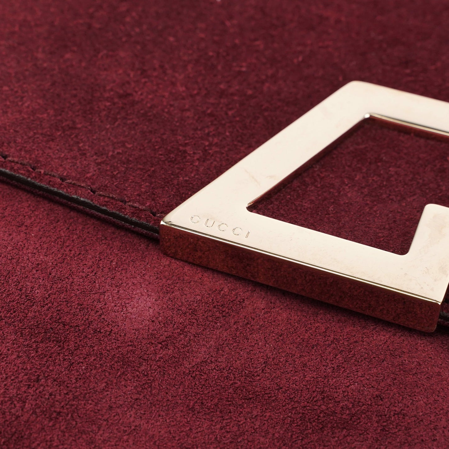 248045 Burgundy Suede GG Shoulder Bag