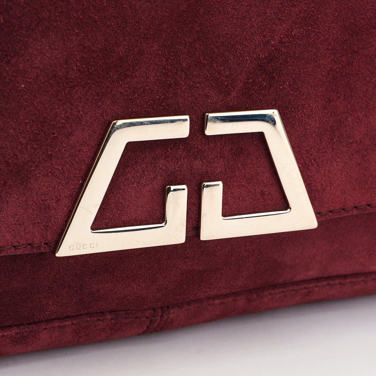 248045 Burgundy Suede GG Shoulder Bag