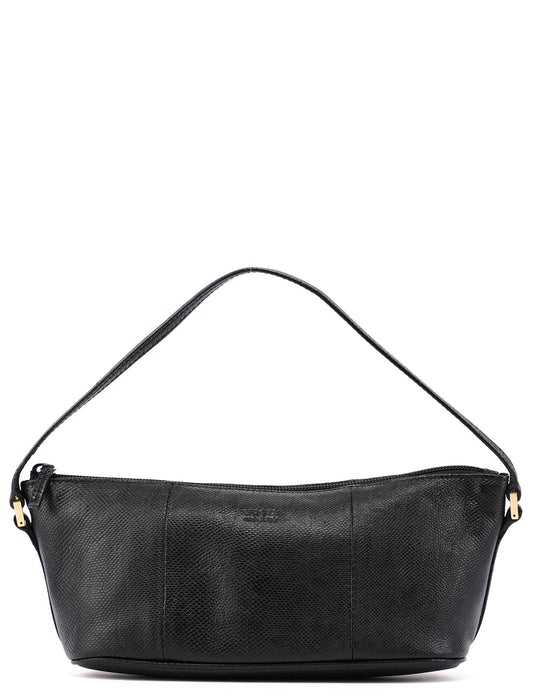 250001 Black Lizard Embossed Boat Pochette