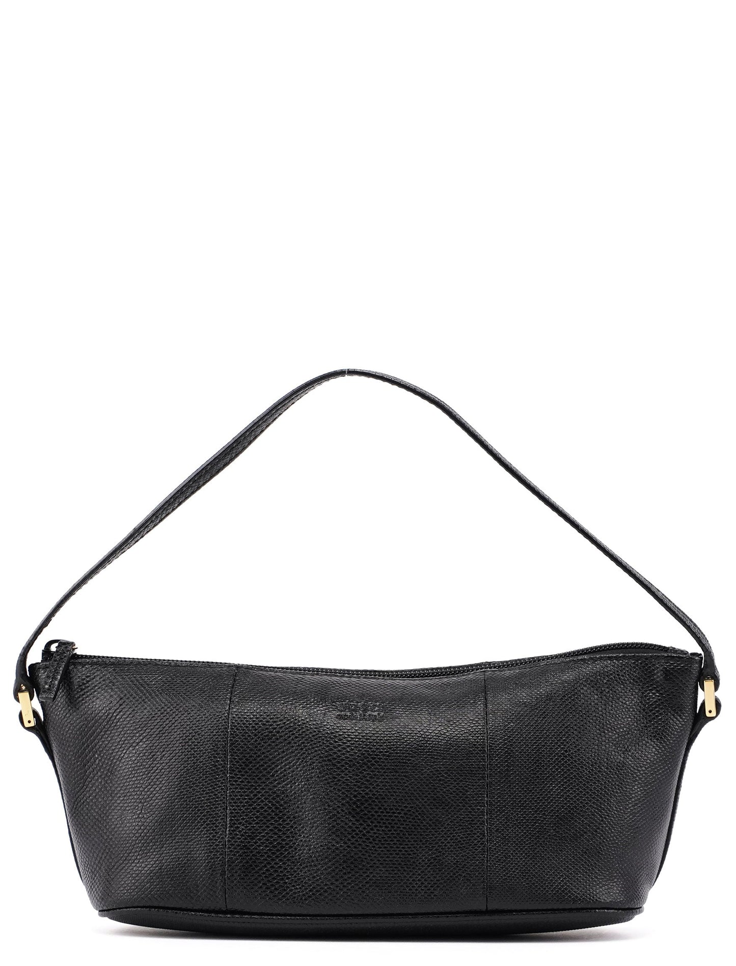 250001 Black Lizard Embossed Boat Pochette
