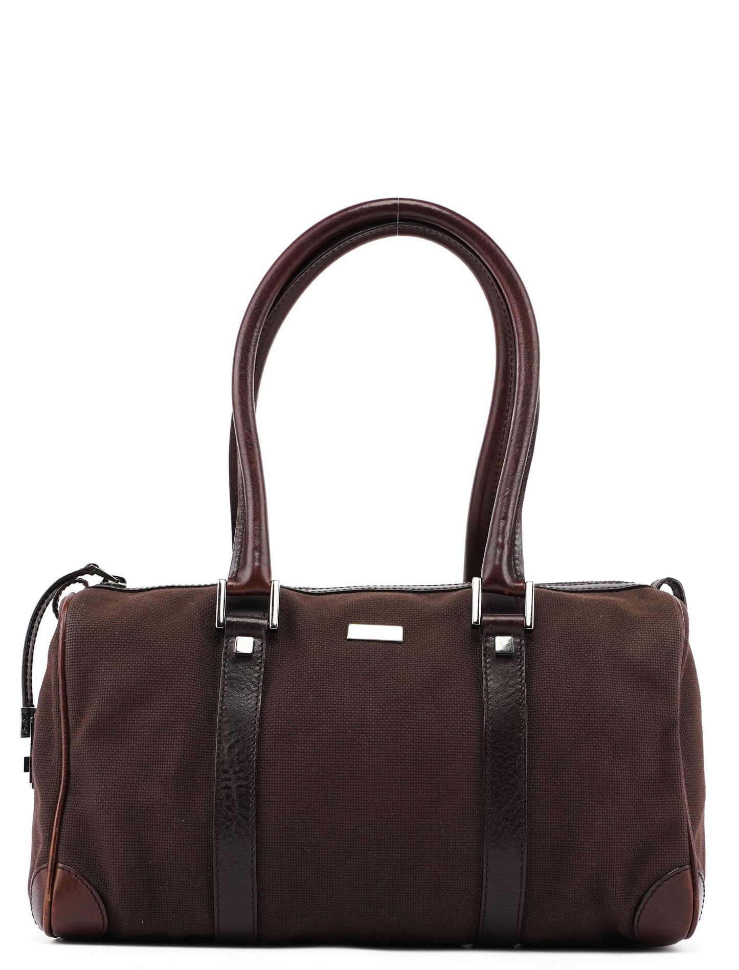30458 Brown Canvas Boston Bag
