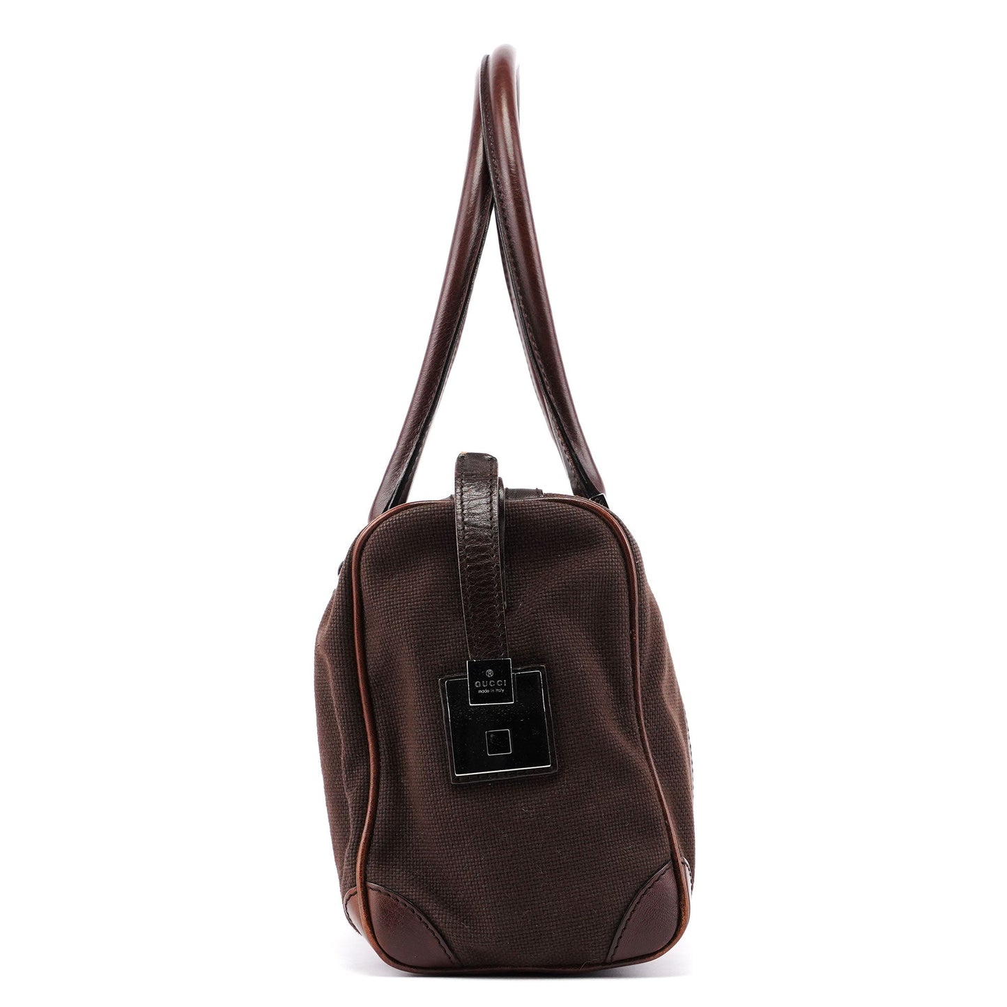30458 Brown Canvas Boston Bag
