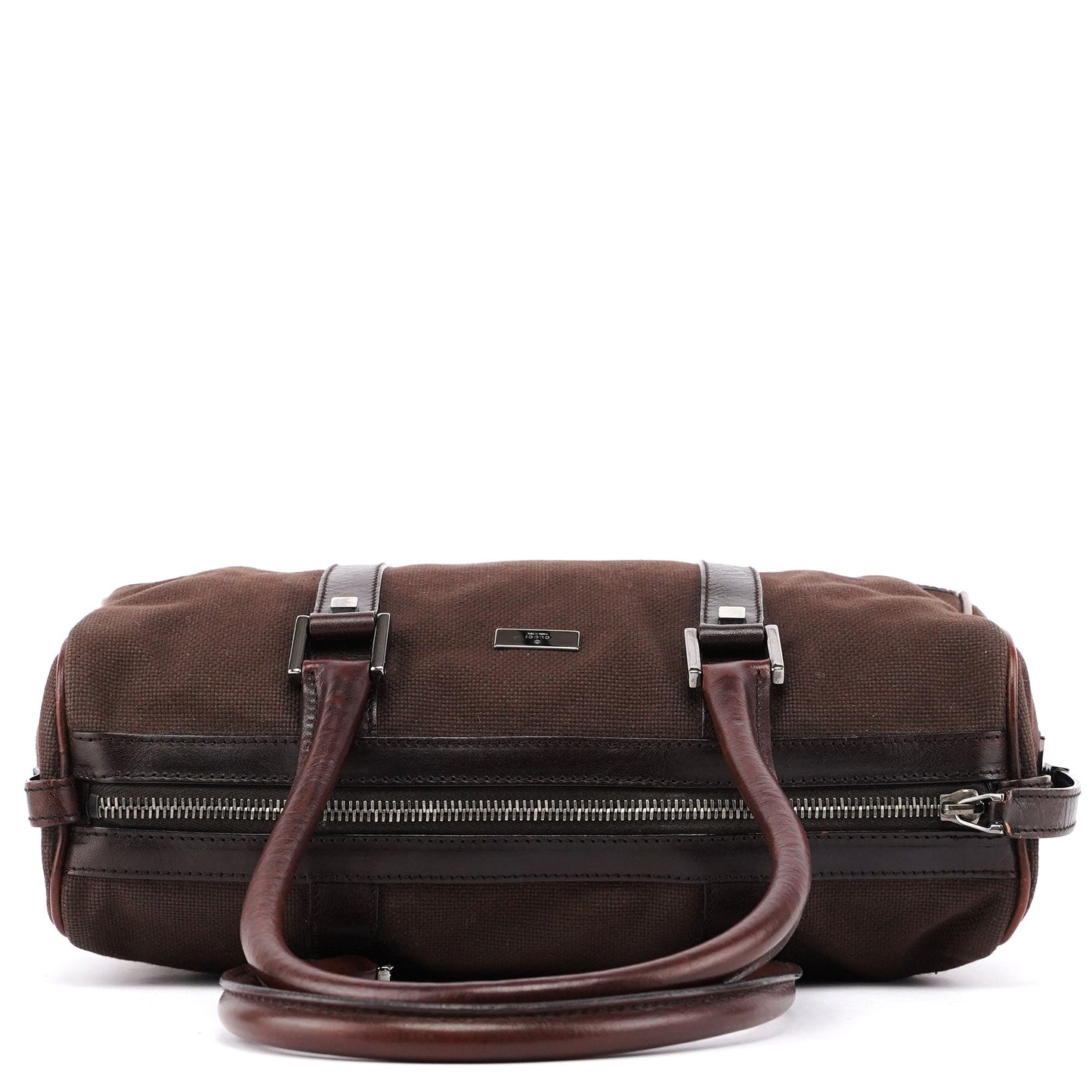 30458 Brown Canvas Boston Bag
