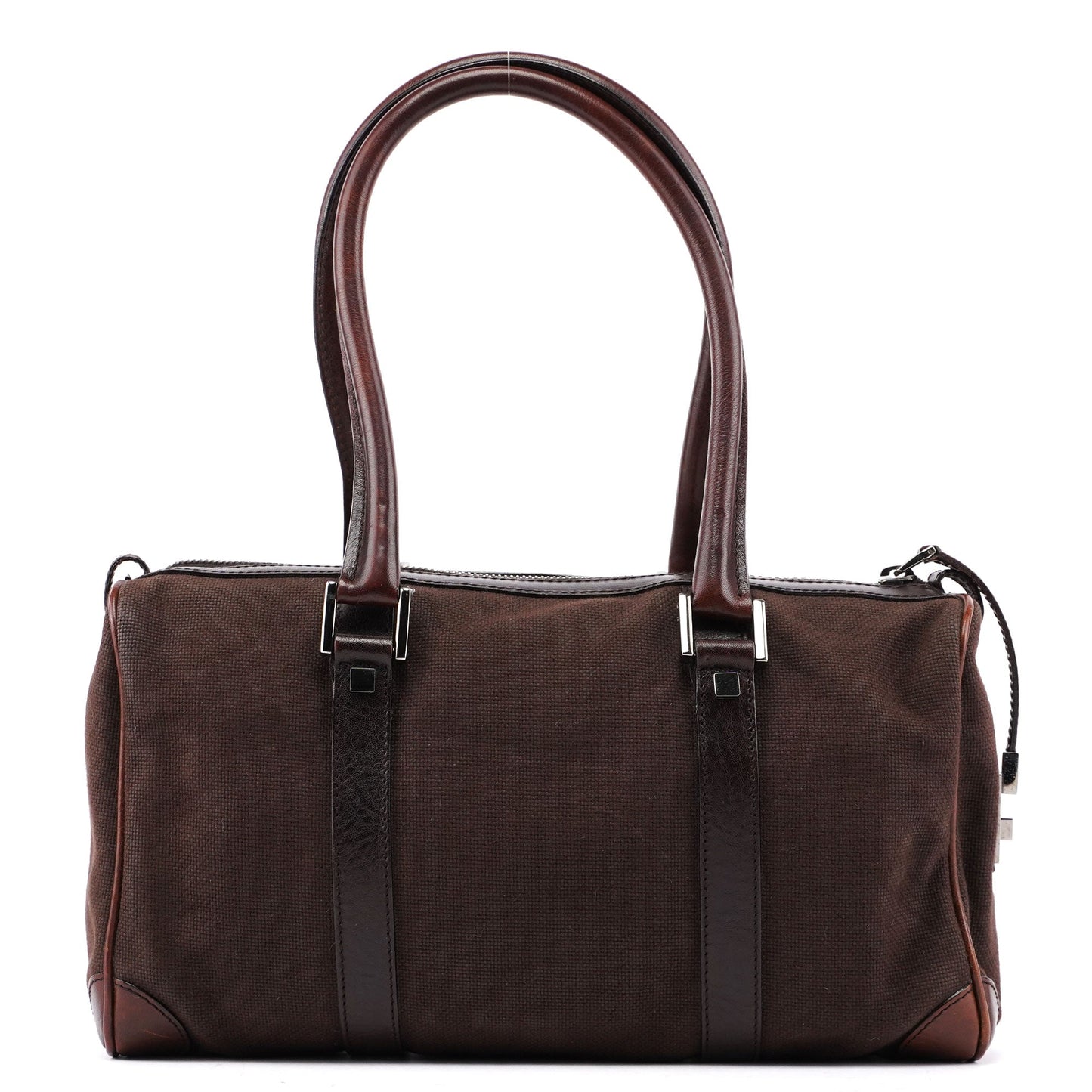 30458 Brown Canvas Boston Bag