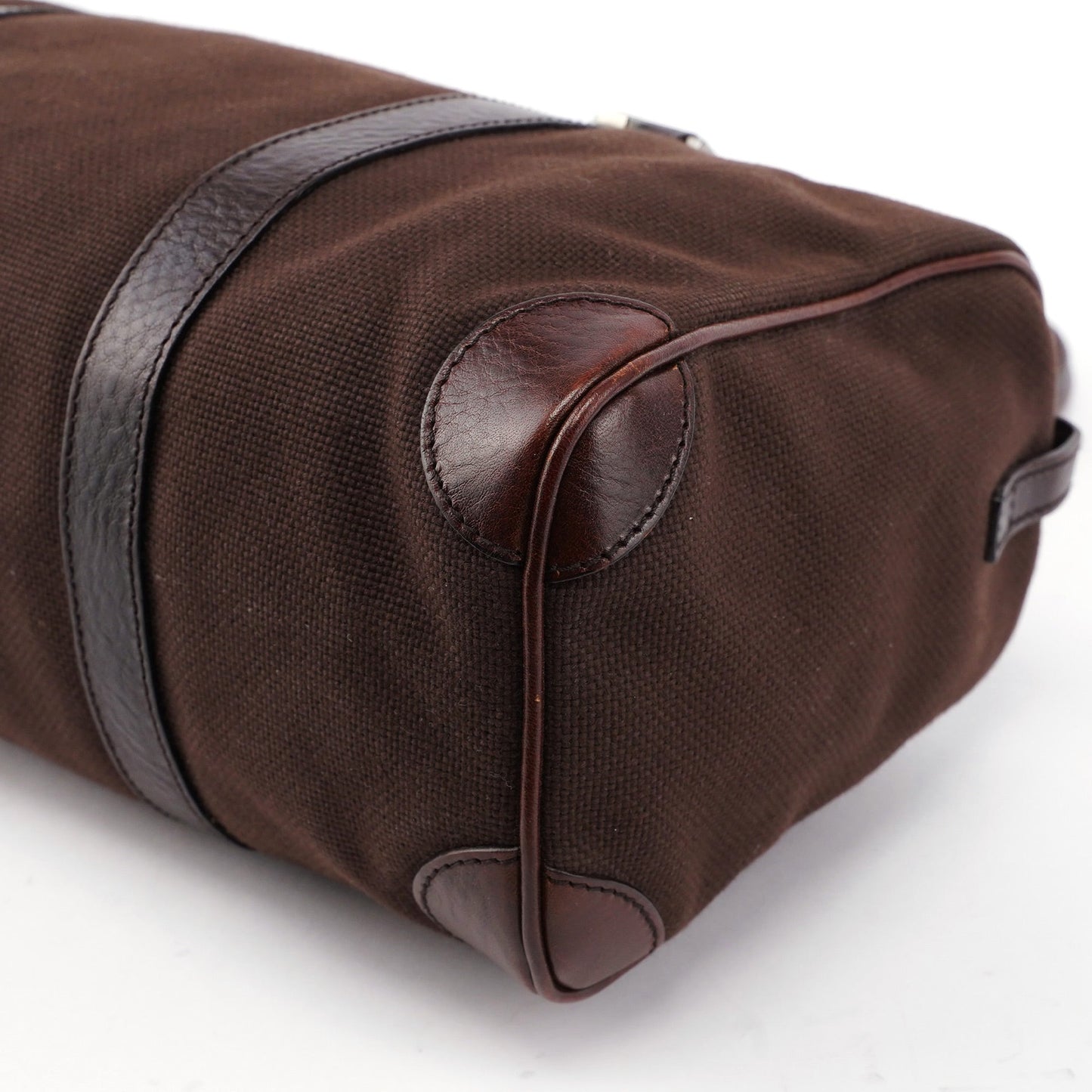 30458 Brown Canvas Boston Bag