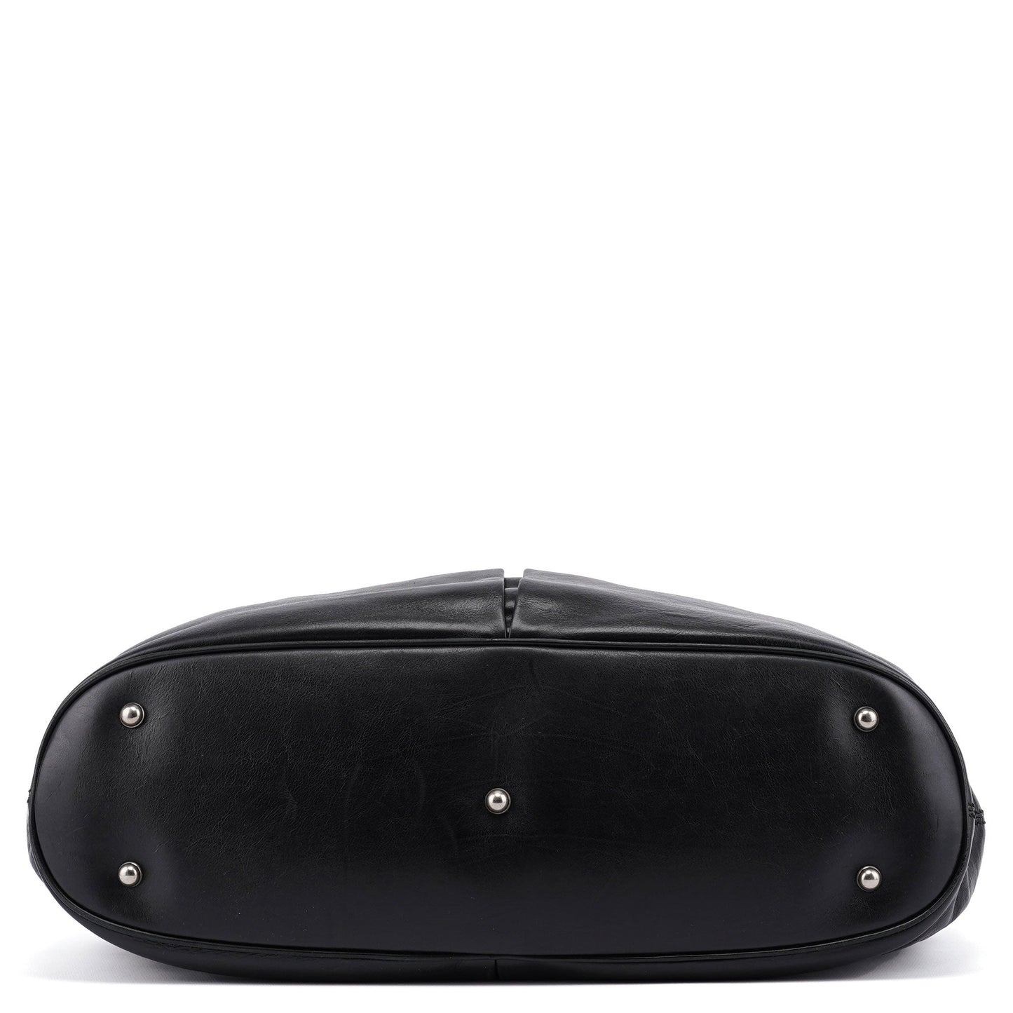 309574 Black Calfskin Horsebit Hobo Shoulder Bag