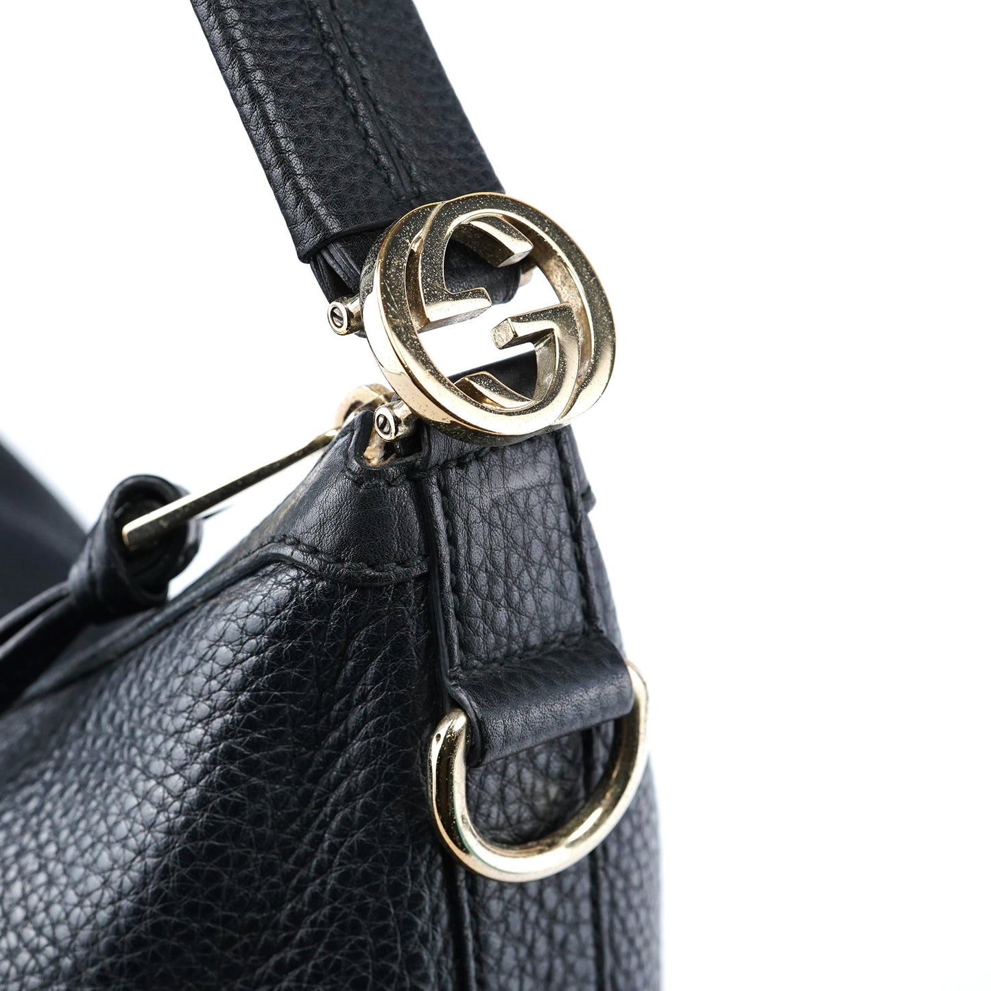 326514 Black Calfskin Hobo Shoulder Bag