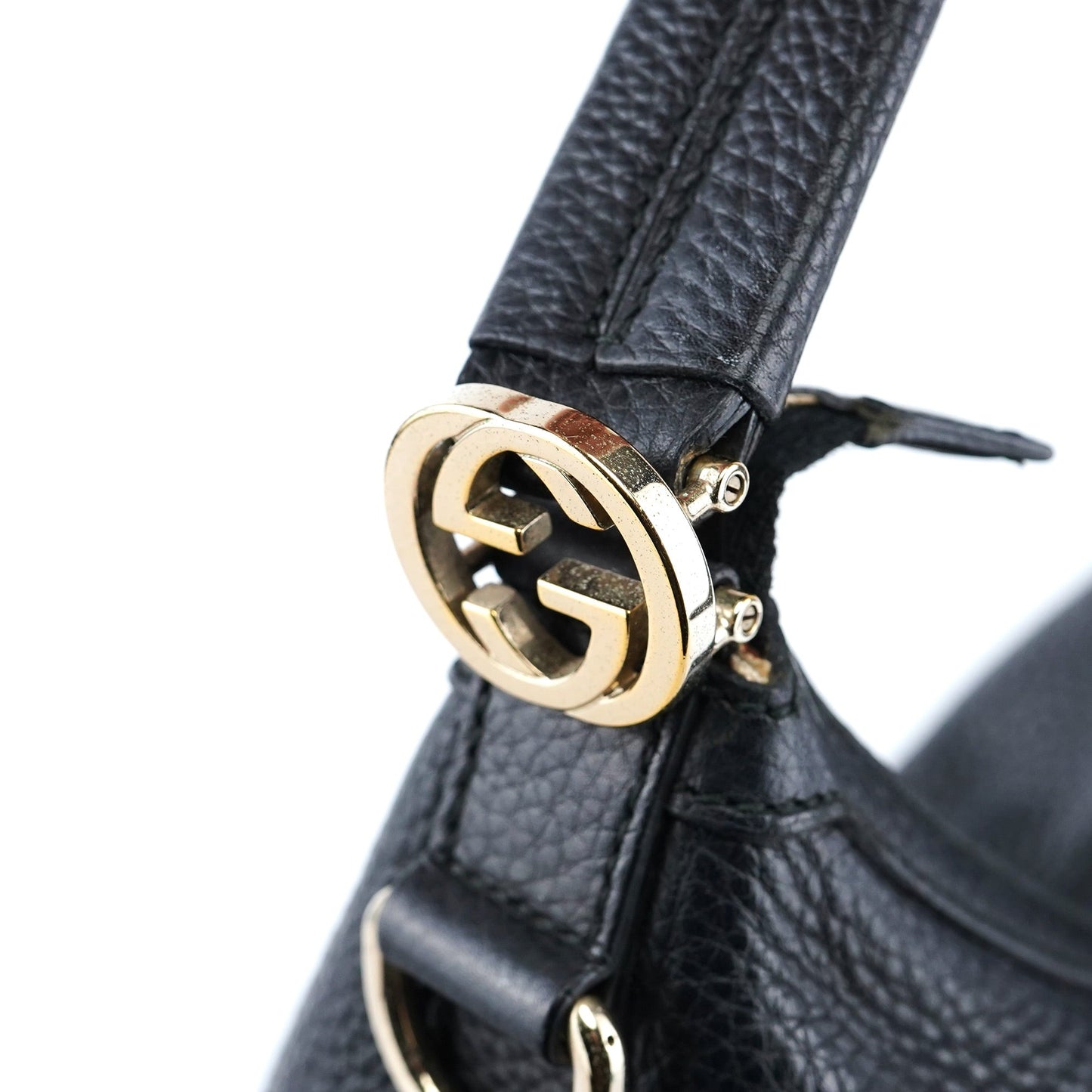 326514 Black Calfskin Hobo Shoulder Bag