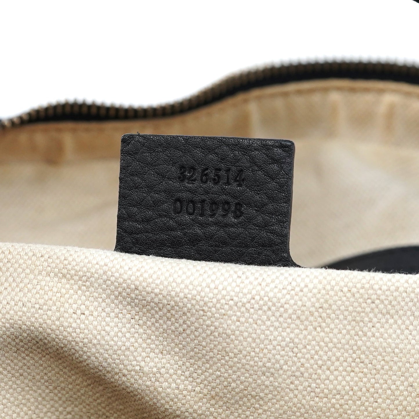 326514 Black Calfskin Hobo Shoulder Bag