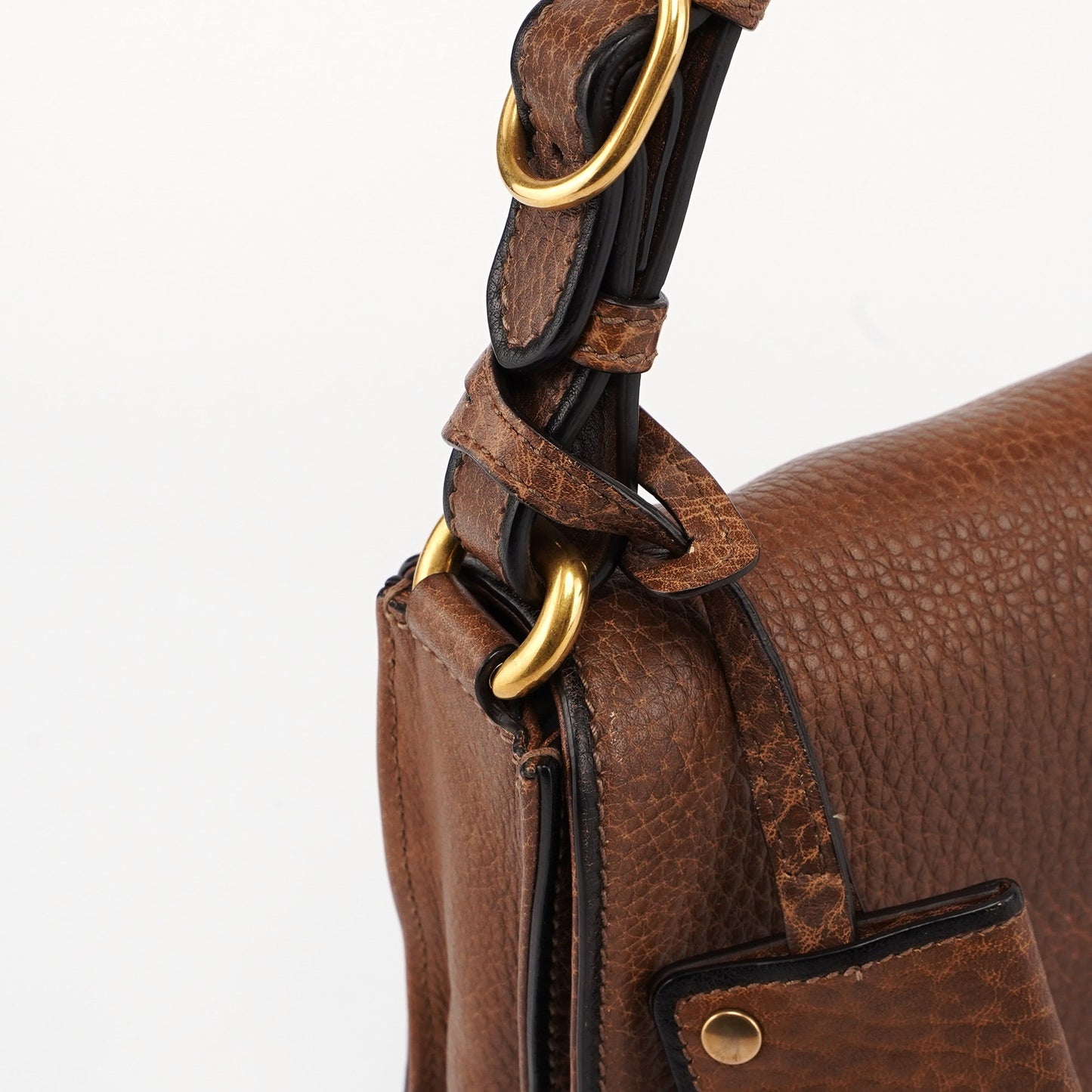 338998 Brown Calfskin Hobo Shoulder Bag