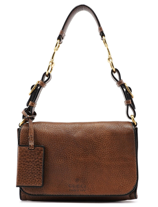 338998 Brown Calfskin Hobo Shoulder Bag