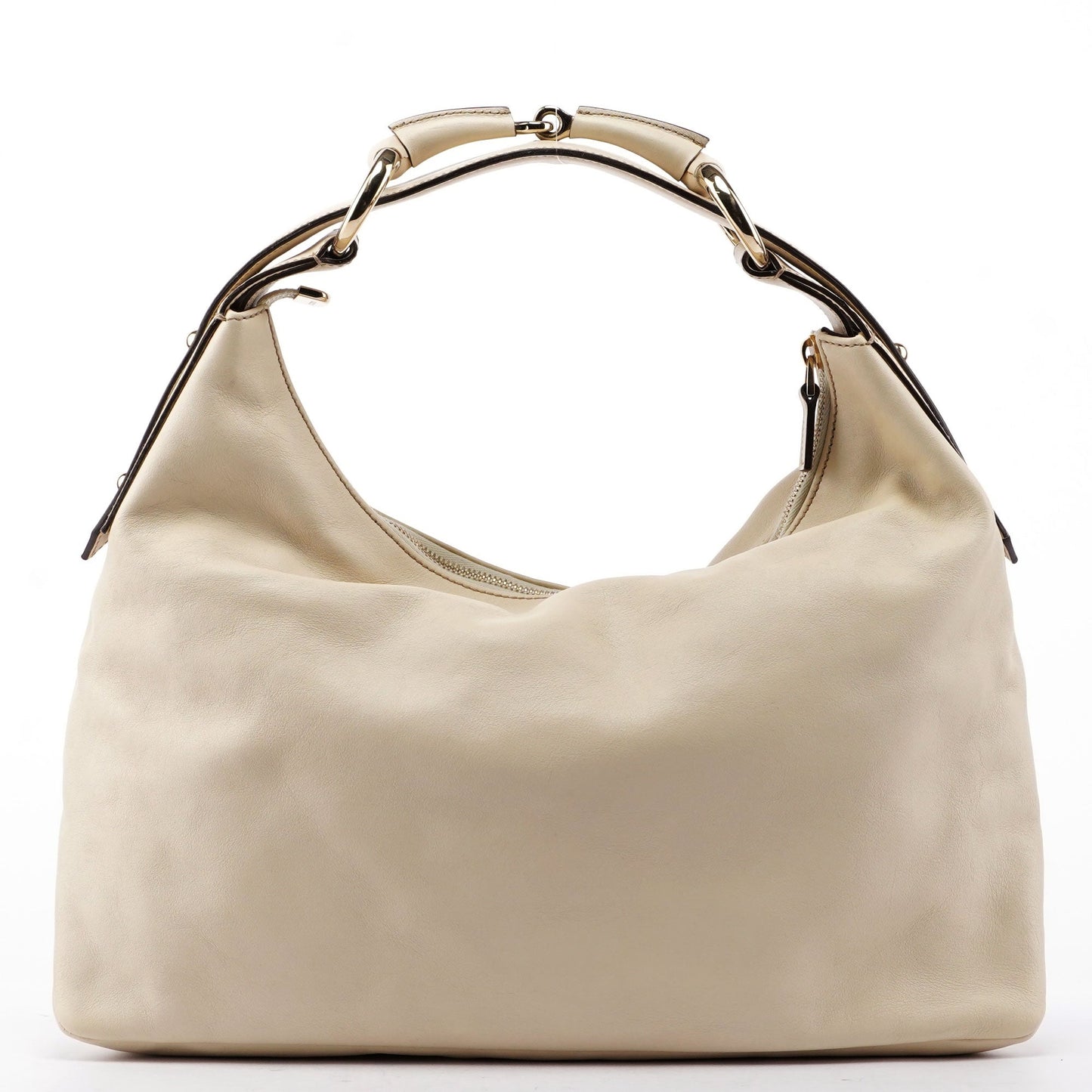 Gucci Off-White Leather Horsebit Shoulder Bag