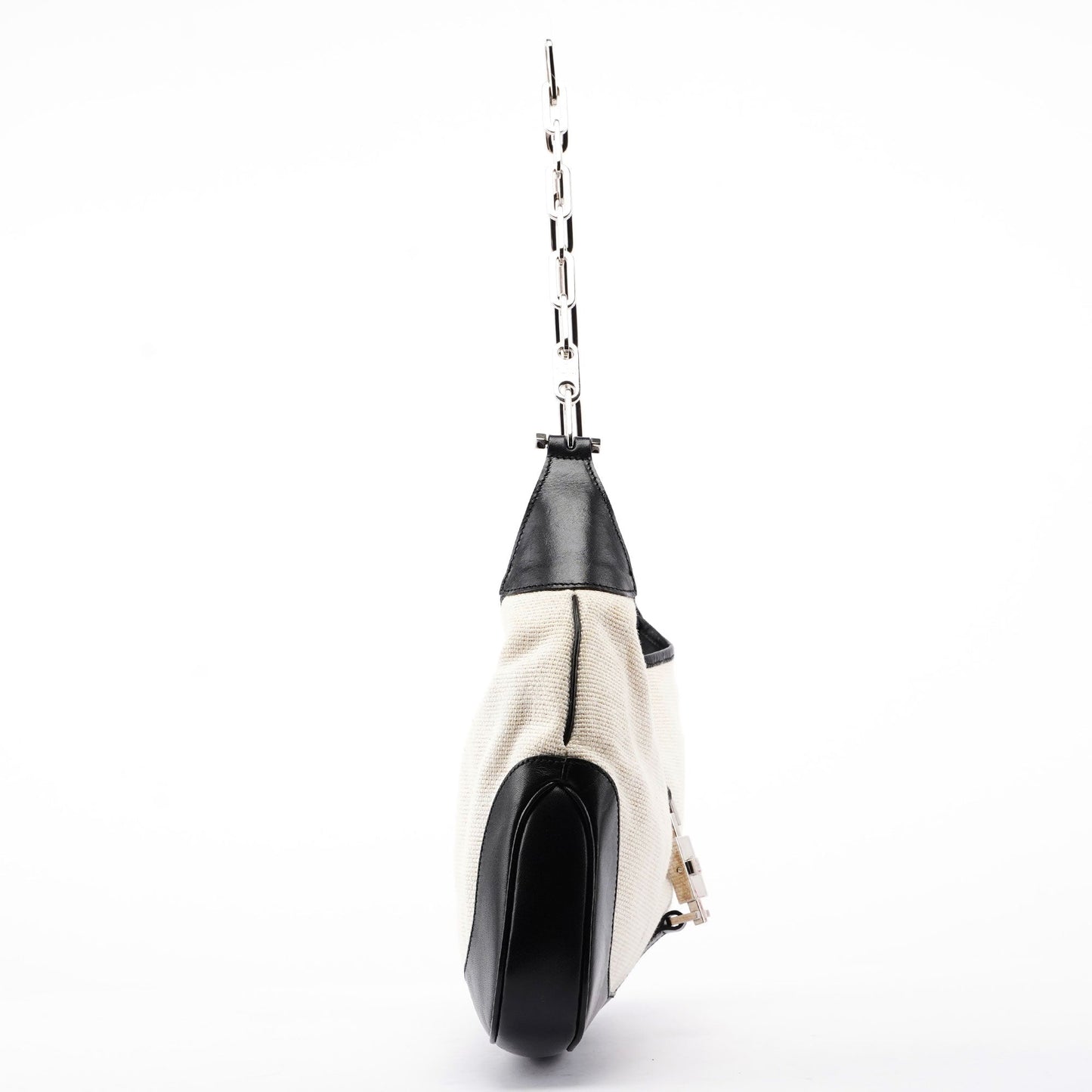 gucci Beige Canvas Chain Jackie Shoulder Bag