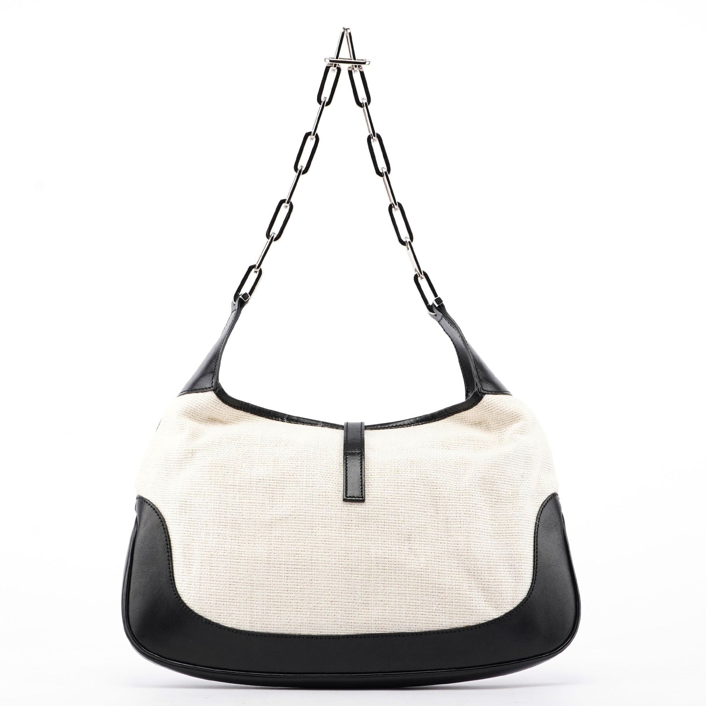 gucci Beige Canvas Chain Jackie Shoulder Bag