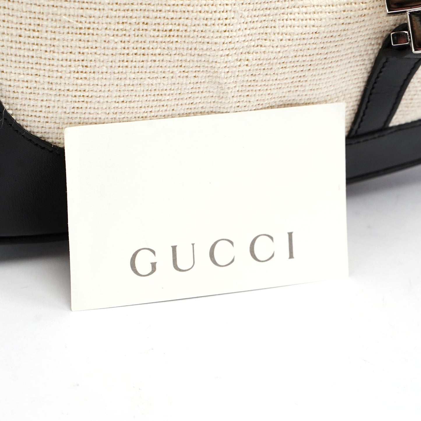 gucci Beige Canvas Chain Jackie Shoulder Bag