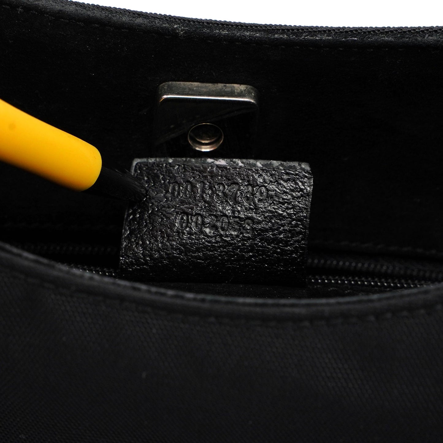 Gucci Black Canvas Bamboo Shoulder Bag